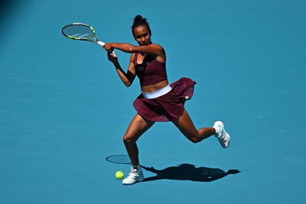 Leila Fernandez At Itau Miami Open Tennis - USA Leila Fernandez (CAN) during her third round match at the Itau Miami Open in Miami , USA, on March 22, 2026. Photo by Corinne Dubreuil ABACAPRESS.COM Miami United States  Copyright: xDubreuilxCorinne ABACAx
