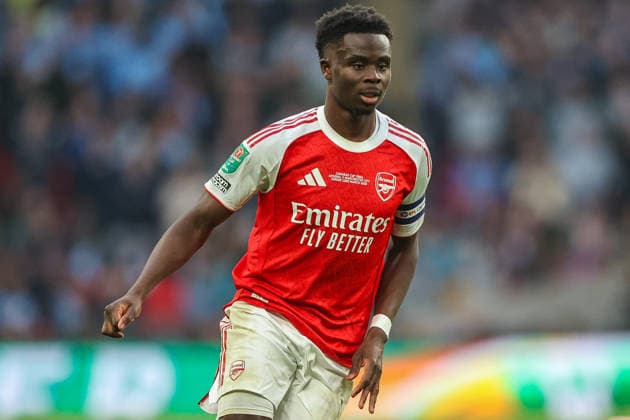 Arsenal v Manchester City - Carabao Cup Final Bukayo Saka of Arsenal during the Carabao Cup Final match between Arsenal and Manchester City at Emirates Stadium in London, United Kingdom, on March 22, 2026. London United Kingdom  Copyright: xNewsxImagesx originalFilename:cosgrove-carabaoc260322_npbIa.jpg