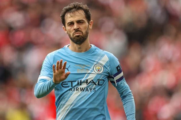 Arsenal v Manchester City - Carabao Cup Final Bernardo Silva of Manchester City reacts during the Carabao Cup Final match between Arsenal and Manchester City at Emirates Stadium in London, United Kingdom, on March 22, 2026. London United Kingdom  Copyright: xNewsxImagesx originalFilename:cosgrove-carabaoc260322_nplYw.jpg