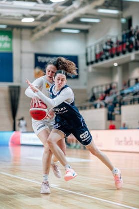 BB-1BL Damen Syntainics MBC Lions - TK Hannover Luchse Katelyn Shumate (GISA Lions MBC) waehrend der Saison 2025-2026 in der DBBL Toyota Bundesliga Syntainics MBC Lions und TK Hannover Luchse in der SWH Arena am 22. March 2026 in Halle Saale, Sachsen Anhalt, Deutschland