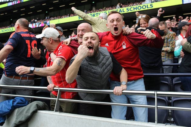 Tottenham Hotspur v Nottingham Forest 22 March 2026 London - Premier League football - Tottenham Hotspur v Nottingham Forest - Forest players celebrate a goal at the Tottenham Hotspur stadium - (Photo by Mark Leech). London UK Copyright: xMarkxLeechxOffside