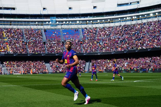 ESP: FC Barcelona, Barca - Rayo Vallecano. La Liga EA Sports. Date 29 Ronald Araujo of FC Barcelona celebrates after scoring the 1-0 during the La Liga EA Sports match between FC Barcelona and Rayo Vallecano played at Spotify Camp Nou Stadium on 22 March 2026 in Barcelona, Spain. kpng Copyright: xBaguxBlancox xPRESSINPHOTOx PS_260322_BAR-RAY_2526_559