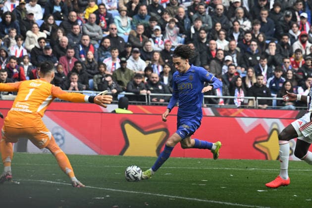 Football : Olympique Lyonnais v AS Monaco - French ligue 1- 22 03 2026 Maghnes AKLIOUECHE of Monaco during the French ligue 1 match between Olympique Lyonnais and AS Monaco at Groupama Stadium Decines Charpieu Lyon on March 22, 2026 , France LYONFrance  Copyright: xMouradxAllilix