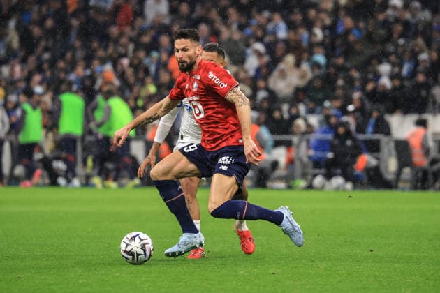 France - Ligue 1 McDonald - Olympique de Marseille vs Lille OSC - 22 03 2026 FRANCE, MARSEILLE, MARCH 22. Olivier Giroud of Lille during the Ligue 1 McDonald football match between Olympique de Marseille and Lille OSC on March 22, 2026 at Stade Velodrome in Marseille, France. Photo by Manuel Blondeau AOP.Press Marseille Stade Velodrome Provence France Copyright: x ManuelxBlondeau AOP.Pressx AOP20260322-0009