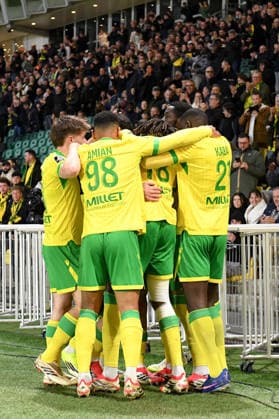 FC Nantes v RC Strasbourg Alsace - Ligue 1 McDonald s 2025 2026 Equipe de football de Nantes FCN during the Ligue 1 McDonald s match between Nantes and Strasbourg at Stade de la Beaujoire on March 22, 2026 in Nantes, France. Nantes France  Copyright: xFEPx 776348329