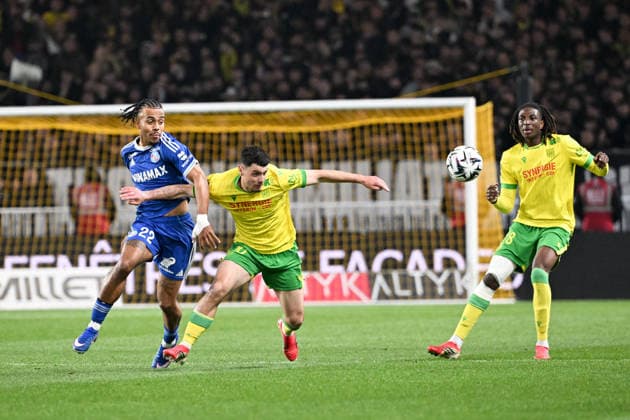 FC Nantes v RC Strasbourg Alsace - Ligue 1 McDonald s 2025 2026 22 Guela DOUE (rcsa) - 10 Matthis ABLINE (fcn) during the Ligue 1 McDonald s match between Nantes and Strasbourg at Stade de la Beaujoire on March 22, 2026 in Nantes, France. Nantes France  Copyright: xFEPx 776348329