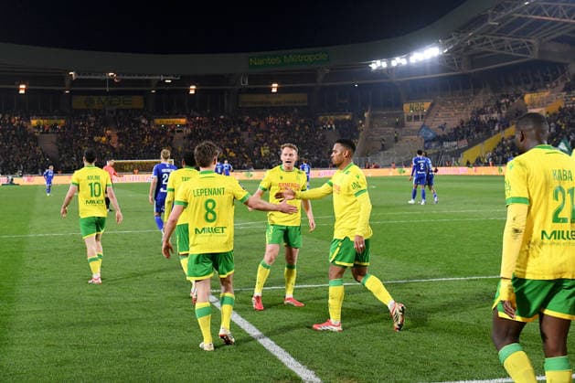 FC Nantes v RC Strasbourg Alsace - Ligue 1 McDonald s 2025 2026 03 Nicolas COZZA (fcn) - 98 Kelvin AMIAN (fcn) during the Ligue 1 McDonald s match between Nantes and Strasbourg at Stade de la Beaujoire on March 22, 2026 in Nantes, France. Nantes France  Copyright: xFEPx 776348329