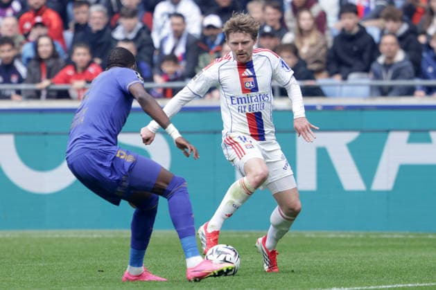 PAVEL SULC, Olympique Lione, Ligue 1, 2025-26, Olympique Lyonnais vs Monaco 1-2, 22-03-2026, Contrasto, Action LIGUE 1 2025-26 OLYMPIQUE LIONE-MONACO 1-2