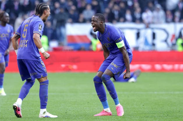 JAN THILO KEHRER, DENIS ZAKARIA LAKO LADO, Monaco, Ligue 1, 2025-26, Olympique Lyonnais vs Monaco 1-2, 22-03-2026, Esultanza, Celebration, Jubel LIGUE 1 2025-26 OLYMPIQUE LIONE-MONACO 1-2