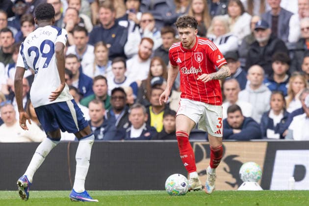 Tottenham Hotspur v Nottingham Forest, Premier League, Football, Tottenham Hotspur Stadium, London, UK - 22 Mar 2026 Neco Williams of Nottingham Forest FC (3) in action London Tottenham Hotspur Stadium Tottenham GBR, UK NEWSPAPERS OUT Copyright: xEllixBirchx