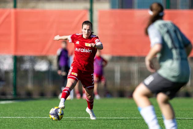 Regionalliga-Nordost Frauen: 1. FC Union Berlin II vs. 1. FFV Erfurt; Berlin; 22.03.2026 Katja Orschmann ( 3; 1. FC Union Berlin II) gegen Laura Krug ( 11; 1. FFV Erfurt) Regionalliga-Nordost Frauen: 1. FC Union Berlin II vs. 1. FFV Erfurt; Trainingszentrum Oberspree KR1; 22.03.2026 Copyright: xBEAUTIFULxSPORTS Duehringx