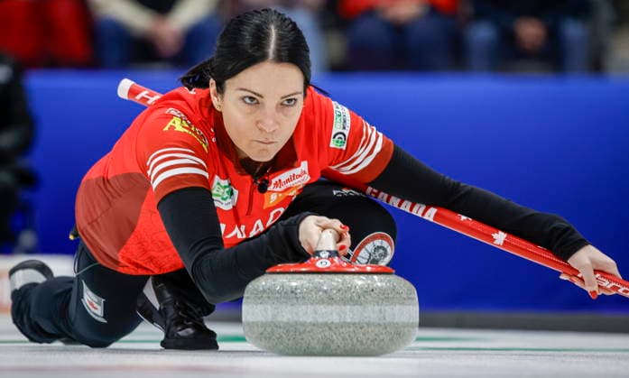 March 22, 2026, Calgary, Ab, CANADA: Kerri Einarson, du Canada, en finale contre la Suisse au championnat mondial de curling fo minin le 22 mars 2020, o Calgary. LA PRESSE CANADIENNE Jeff McIntosh Kerri Einarson  - ZUMAc35_ 20260322_zaf_c35_049 Copyright: xJeffxMcintoshx