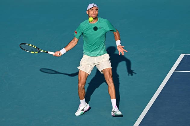 Itau Miami Open - Raphael Collignon Raphael Collignon (BEL) during his third round match at the Itau Miami Open in Miami , USA, on March 22, 2026. Photo by Corinne Dubreuil ABACAPRESS.COM Miami United States  Copyright: xDubreuilxCorinne ABACAx