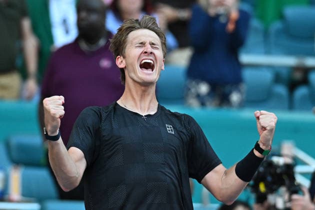 Itau Miami Open - Sebastian Korda Sebastian Korda (USA) during his third round match at the Itau Miami Open in Miami , USA, on March 22, 2026. Photo by Corinne Dubreuil ABACAPRESS.COM Miami United States  Copyright: xDubreuilxCorinne ABACAx