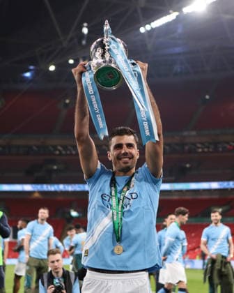 Carabao Cup Final 22 March 2026, London - Carabao Cup Final - Arsenal v Manchester City - Rodri of Manchester City celebrates with the Carabao Cup Trophy - Photo: Jacques Feeney Offside. London UK Copyright: xJacquesxFeeneyx xOffsidexOffside