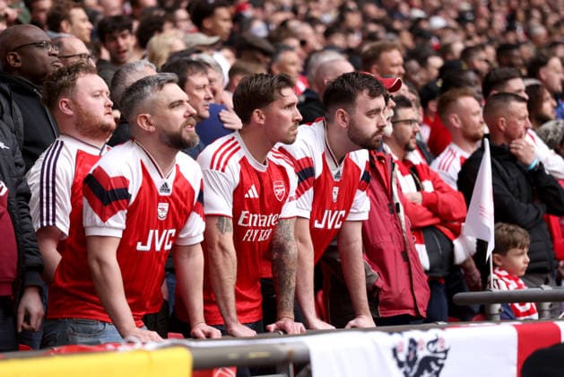 Arsenal fans at the Carabao Cup Final Arsenal v Manchester City match, at Wembley Stadium, London, UK on 22nd March 2026. 