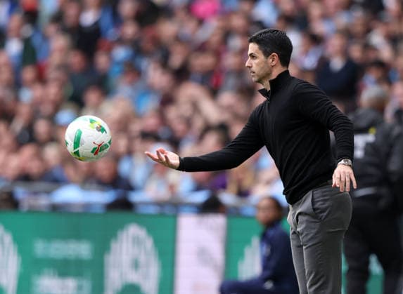 Mikel Arteta (Arsenal manager) at the Carabao Cup Final Arsenal v Manchester City match, at Wembley Stadium, London, UK on 22nd March 2026. 