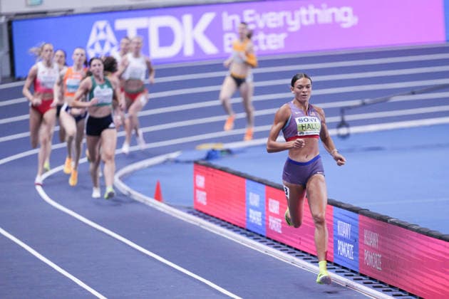 TORUN, POLAND - MARCH 22: Anna Hall of United States in action during the Women s 800 Meters - Pentathlon event at the World Athletics Indoor Championships Kujawy Pomorze 2026 - Day 3 on 22 March 2026.  Copyright: xAlexandraxFechetex xSPPx Sportspressphoto_SPR117342