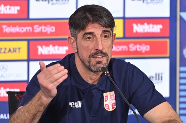 SERBIA FOOTBALL TEAM VELJKO PAUNOVIC coach of Serbian football team during press conference, PK, Pressekonferenz , sports center FSS, Stara Pazova 23.03.2026 Foto: FOOTBALL, SERBIA FOOTBALL TEAM, PRESS CONFERENCE Stara Pazova Sports center Stara Pazova Serbia Copyright: xMarkoxMetlas xMNxPressx
