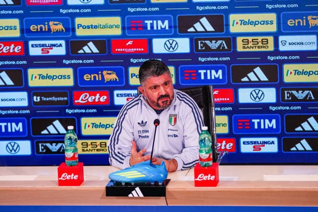 Gennaro Gattuso, the head coach of Italy team, during the press conference, PK, Pressekonferenz during Press conference of Italy s coach Gennaro Gattuso, FIFA World Cup, WM, Weltmeisterschaft, Fussball match in Florence, Italy, March 23 2026 Copyright: xSaraxEsposito IPAxSportx xipa-agency.netx xx IPA_73342511 IPA_Agency_IPA73342511