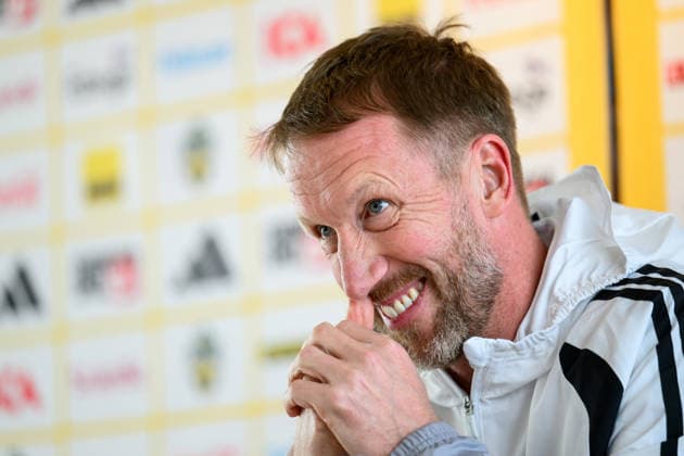 260323 Head coach Graham Potter of the Swedish national football team during a press conference, PK, Pressekonferenz on March 23, 2026 in Valencia. Photo: Joel Marklund BILDBYRAN kod JM JM0803 bbeng fotboll football soccer fotball vm-kval FIFA World Cup, WM, Weltmeisterschaft, Fussball qualifier presskonferens press conference sverige sweden sverige a Copyright: JOELxMARKLUND BB260323JM009