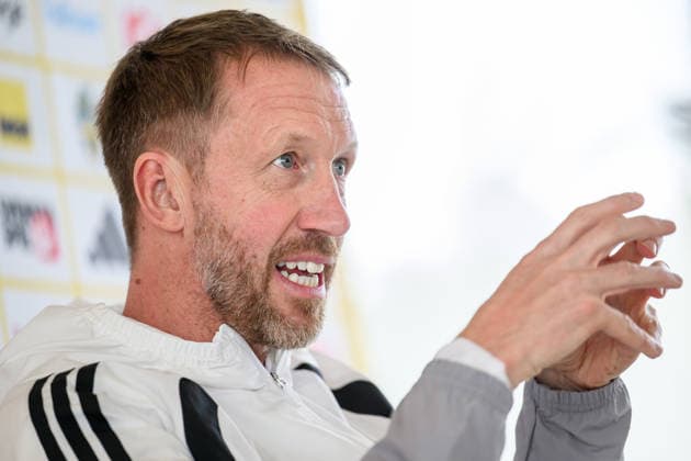 260323 Head coach Graham Potter of the Swedish national football team during a press conference, PK, Pressekonferenz on March 23, 2026 in Valencia. Photo: Joel Marklund BILDBYRAN kod JM JM0803 bbeng fotboll football soccer fotball vm-kval FIFA World Cup, WM, Weltmeisterschaft, Fussball qualifier presskonferens press conference sverige sweden sverige a Copyright: JOELxMARKLUND BB260323JM020