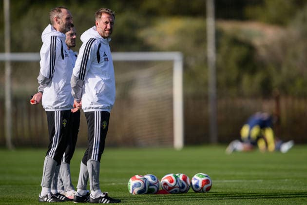 260323 Head coach Graham Potter of the Swedish national football team during a training session on March 23, 2026 in Valencia. Photo: Joel Marklund BILDBYRAN kod JM JM0804 bbeng fotboll football soccer fotball vm-kval FIFA World Cup, WM, Weltmeisterschaft, Fussball qualifier qualifier träning practice training sverige sweden sverige a Copyright: JOELxMARKLUND BB260323JM032