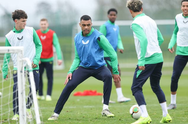 Sport Bilder des Tages Republic of Ireland U21, U 21 Squad Training, FAI National Training Centre, Dublin 23 3 2026 David Okagbue David Okagbue 23 3 2026  Copyright: x INPHO TomxMaherx RDR_9024