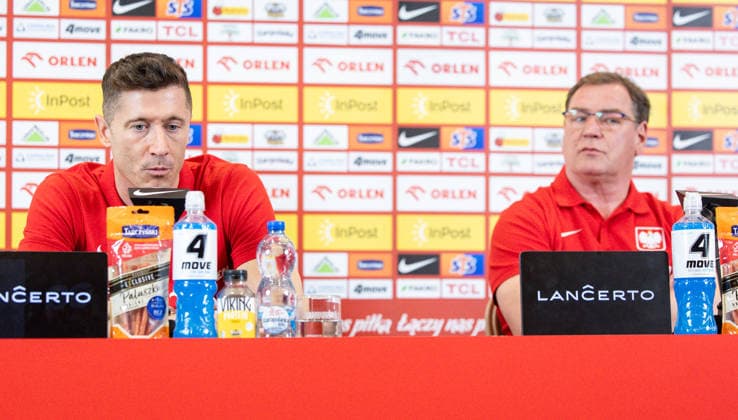 Poland national team, Nationalteam press conference, PK, Pressekonferenz Robert Lewandowski, Coach Jan Urban during a Poland national team press conference ahead of the FIFA World Cup, WM, Weltmeisterschaft, Fussball 2026 qualifier semi-final match Poland vs Albania in Warsaw, Poland, on March 23, 2026 Warsaw Poland Copyright: xFotoxOlimpikx originalFilename:jastrzebowski-polandna260323_npI4D.jpg