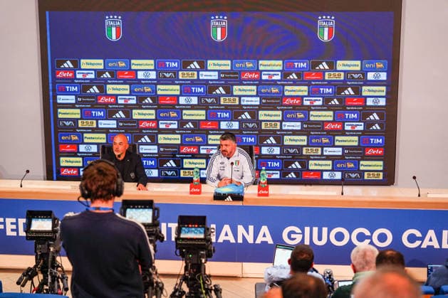 CALCIO - FIFA Mondiali - press conference, PK, Pressekonferenz of Italy s coach Gennaro Gattuso Gennaro Gattuso, the head coach of Italy team, during the press conference during Press conference of Italy s coach Gennaro Gattuso, FIFA World Cup, WM, Weltmeisterschaft, Fussball match in Florence, Italy, March 23 2026 Florence Italy Copyright: xIPAxSport ABACAx