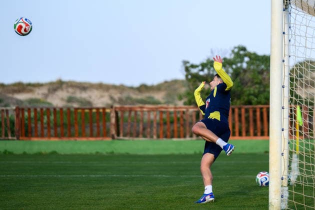 260323 Roony Bardghji of the Swedish national football team during a training session on March 23, 2026 in Valencia. Photo: Joel Marklund BILDBYRAN kod JM JM0804 bbeng fotboll football soccer fotball vm-kval FIFA World Cup, WM, Weltmeisterschaft, Fussball qualifier qualifier träning practice training sverige sweden sverige a Copyright: JOELxMARKLUND BB260323JM063