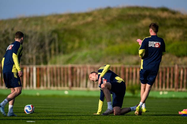 260323 Gustaf Nilsson of the Swedish national football team during a training session on March 23, 2026 in Valencia. Photo: Joel Marklund BILDBYRAN kod JM JM0804 bbeng fotboll football soccer fotball vm-kval FIFA World Cup, WM, Weltmeisterschaft, Fussball qualifier qualifier träning practice training sverige sweden sverige a Copyright: JOELxMARKLUND BB260323JM096