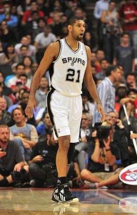 November 7, 2012: Tim Duncan 21 of the Spurs as The Los Angeles Clippers host the San Antonio Spurs during the NBA, Basketball Herren, USA game at Staples Center in Los Angeles, California. John Green CSM Copyright: xJohnxGreenx