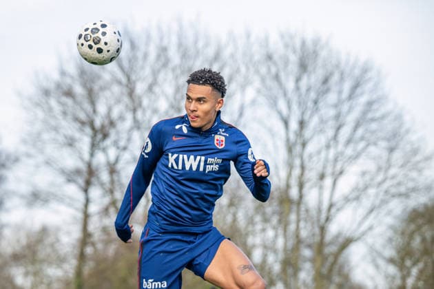 260323 Antonio Nusa of the Norwegian national football team during a training session on March 23, 2026 in Wijdewormer. Photo: Vegard Grott BILDBYRAN kod VG VG0897 bbeng fotball football soccer fotboll norge norway trening träning training practice amsterdam Copyright: VEGARDxGRoTT BB260323VG001