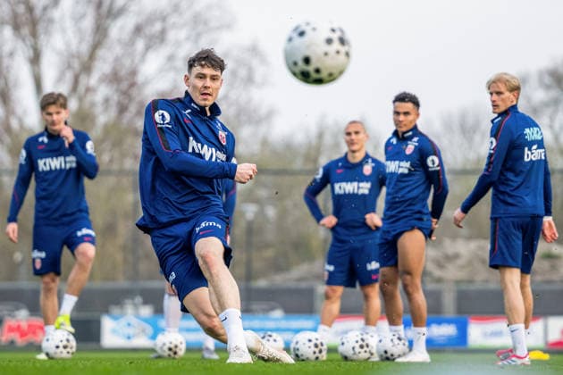 260323 Jorgen Strand Larsen of the Norwegian national football team during a training session on March 23, 2026 in Wijdewormer. Photo: Vegard Grott BILDBYRAN kod VG VG0897 bbeng fotball football soccer fotboll norge norway trening träning training practice amsterdam Copyright: VEGARDxGRoTT BB260323VG009