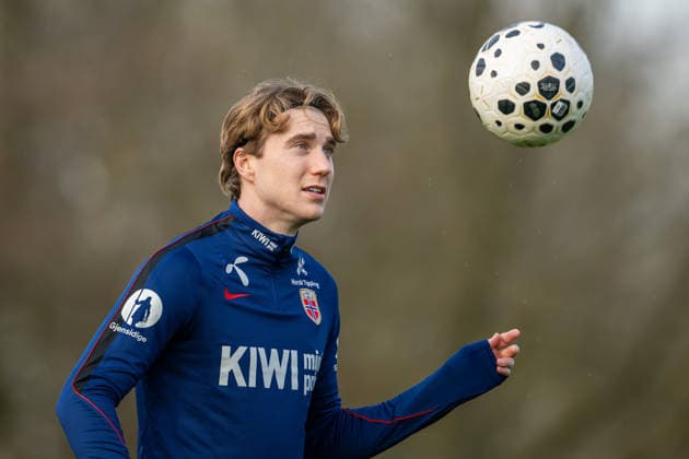 260323 Kristian Thorstvedt of the Norwegian national football team during a training session on March 23, 2026 in Wijdewormer. Photo: Vegard Grott BILDBYRAN kod VG VG0897 bbeng fotball football soccer fotboll norge norway trening träning training practice amsterdam Copyright: VEGARDxGRoTT BB260323VG022