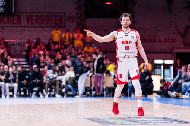 Barmer 2. Basketball Bundesliga ProA: RheinStars Köln vs Phoenix Hagen, 23.03.2026 Haris Hujic (RheinStars Köln, 10) jubelt nach einem erfolgreichen Dreier Barmer 2. Basketball Bundesliga ProA: RheinStars Köln vs Phoenix Hagen, Köln, Motorworld am 23.03.2026 Copyright: xBEAUTIFULxSPORTS Wunderlx