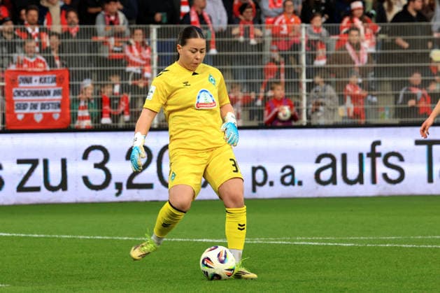 DEU, 1.BL, Frauen, 1.FC Union vs. Werder Bremen, 23.03.2026, Stadion Alte Foersterei, Berlin, DEU, 1.BL, Frauen, 1.FC Union vs. Werder Bremen, im Bild: Mariella El Sherif (Werder Bremen 39) DFL - regulations prohibit any use of Photographs as image sequences and or quasi-video