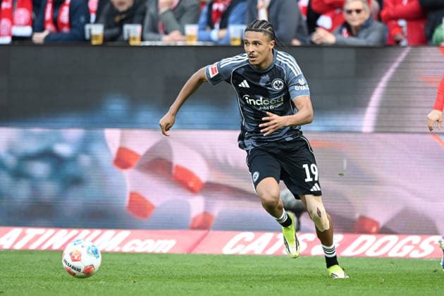 Jean-Matteo BAHOYA (F) Aktion, Einzelaktion 1.FSV Mainz 05 (MZ) - Eintracht Frankfurt (F) 2-1 Fussball 1. Bundesliga Saison 2025 2026, 27.Spieltag, Spieltag27, matchday27, am 07.03.2026, MEWA Arena Mainz. DFL regulations prohibit any use of photographs as image sequences and or quasi-video Â