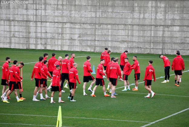 FIFA World Cup, WM, Weltmeisterschaft, Fussball UEFA Qualifiers Poland vs Albania, in Tirana, Albania, 23 March 2026. Albanian national team, Nationalteam football players attends a training session in Tirana on March 23, 2026, on the eve of the FIFA World Cup 2026 qualifier semi-final football match between Poland and Albania in Warsaw, Poland. Light Studio Agency Malton Dibra TIRANE ALBANIA Copyright: xMaltonxDibrax