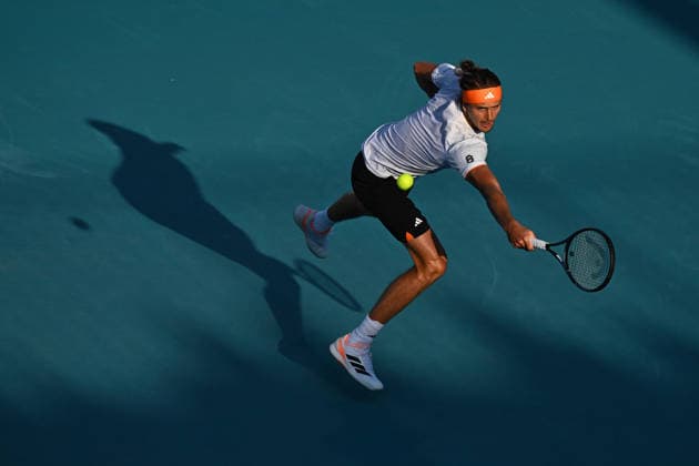 Itau Miami Tennis Open - Alexander Zverev Alexander Zverev (GER) during his third round match at the Itau Miami Tennis Open in Miami , USA, on March 23, 2026. Photo by Corinne Dubreuil ABACAPRESS.COM Miami United States  Copyright: xDubreuilxCorinne ABACAx