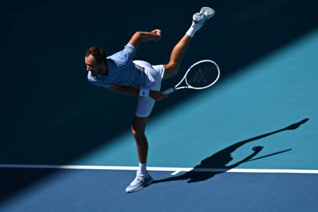 Itau Miami Tennis Open - Daniil Medvedev Daniil Medvedev (RUS) during his third round match at the Itau Miami Tennis Open in Miami , USA, on March 23, 2026. Photo by Corinne Dubreuil ABACAPRESS.COM Miami United States  Copyright: xDubreuilxCorinne ABACAx
