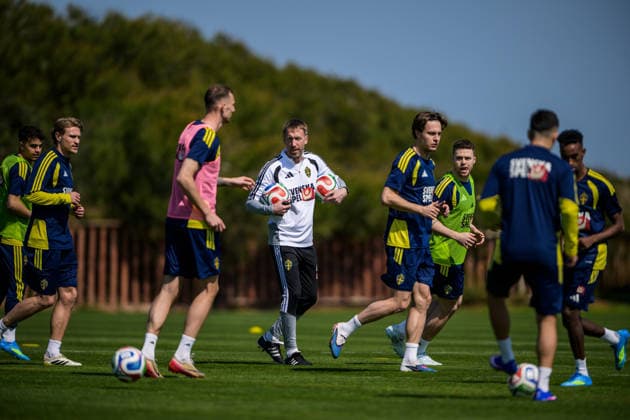 260324 Head coach Graham Potter of the Swedish national football team during a training session on March 24, 2026 in Valencia. Photo: Joel Marklund BILDBYRAN kod JM JM0805 bbeng fotboll football soccer fotball vm-kval FIFA World Cup, WM, Weltmeisterschaft, Fussball qualifier qualifier träning practice training sverige sweden sverige a Copyright: JOELxMARKLUND BB260324JM046