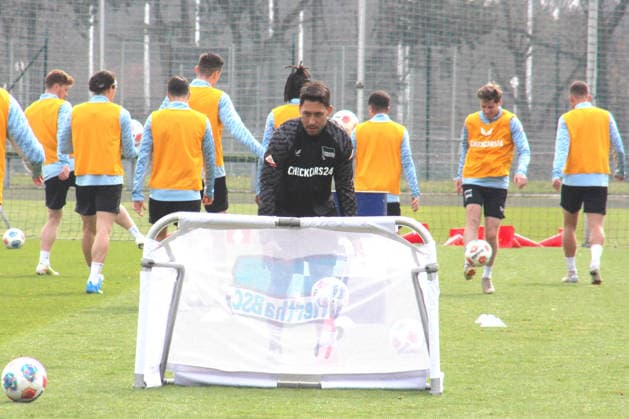 DEU, DFL, 2. FBL Hertha BSC, Training, 24.03.2026, Sportforum, Berlin, DEU, DFL, 2. FBL Hertha BSC, Training, im Bild Malik Fathi , Hertha-Spielerkreis DFL - regulations prohibit any use of Photographs as image sequences and or quasi-video