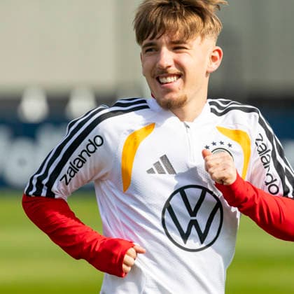Reportage 24.03.2026 Erstes Training der Männer Fußball Nationalmannschaft bei adidas in Herzogenaurach vor den Länderspielen gegen die Schweiz und Ghana Neu bei der Nationalmannschaft: Lennart Karl Herzogenaurach Bayern Deutschland