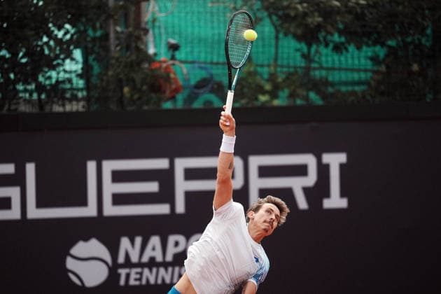 NAPOLI 24-03-2026 ATP, Tennis Herren CHALLENGER 125 -GUERRI NAPOLI TENNIS CUP 2026 Encounter Stan Wawrinnka , Matteo Martineau in the photo:Matteo Martineau, Tennis Club Napoli. Copyright: xFOTOAGENZIAx