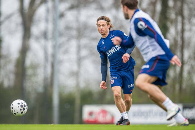 260324 Patrick Berg of the Norwegian national football team during a training session on March 24, 2026 in Wijdewormer. Photo: Vegard Grott BILDBYRAN kod VG VG0899 bbeng fotball football soccer fotboll norge norway trening träning training practice amsterdam Copyright: VEGARDxGRoTT BB260324VG003