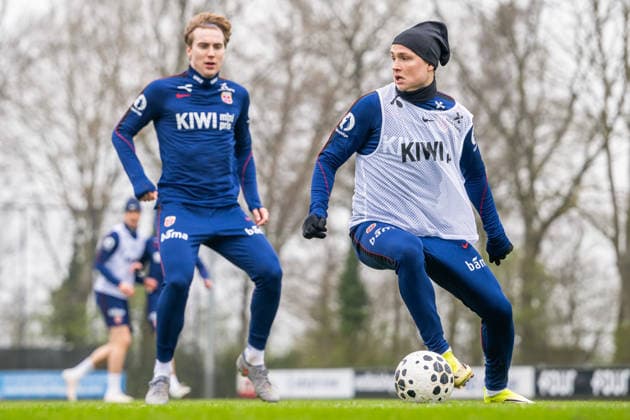 260324 Andreas Schjelderup of the Norwegian national football team during a training session on March 24, 2026 in Wijdewormer. Photo: Vegard Grott BILDBYRAN kod VG VG0899 bbeng fotball football soccer fotboll norge norway trening träning training practice amsterdam Copyright: VEGARDxGRoTT BB260324VG011