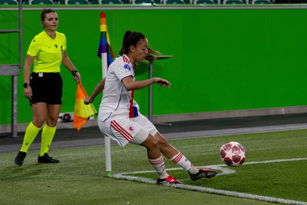 Deutschland: Fussball UEFA Women™s Champions League 2025 2026, Viertelfinale VfL Wolfsburg vs OL Lyonnes Volkswagen Arena (Wolfsburg): Bacha Selma (OL Lyonnes, 4) Copyright: xMichellexLukax