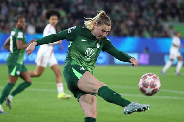 VfL vs. Lyon, CL Frauen, Wolfsburg, 24.03.2026, Fußball, Frauen, VfL Wolfsburg vs. Olympique Lyon, Champions League, Viertelfinale, Saison 2025 2026, Sarai Linder (VfL Wolfsburg) AOK Stadion Niedersachsen Deutschland